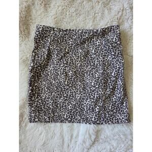 Free People Modern Femme Novelty Mini Denim Skirt In Leopard Print Zip Skirt
